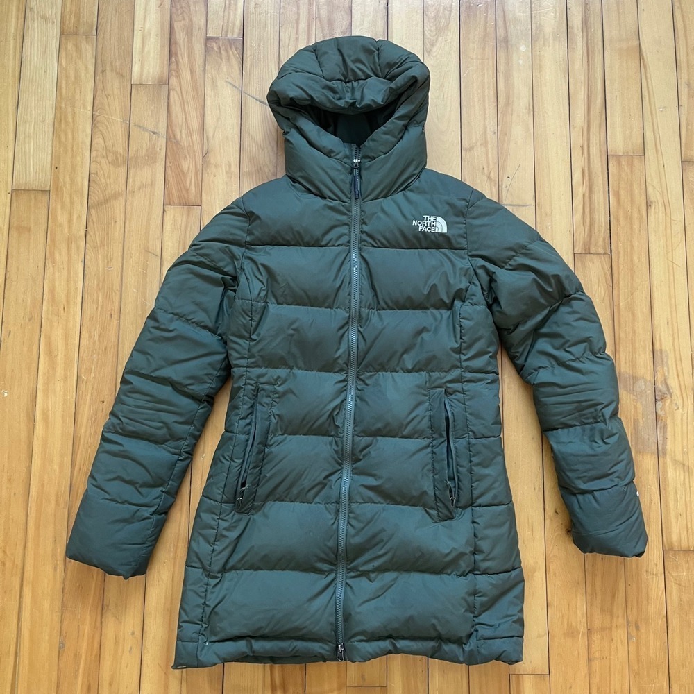 The North Face Womens Medium Olive Green Metropolis Down Parka Jacket NF0A3XAV